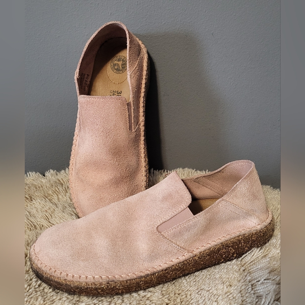 Birkenstock Womens Pink Suede Loafers (7.5) 38